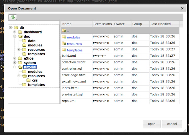 Open Document Dialog after generating application