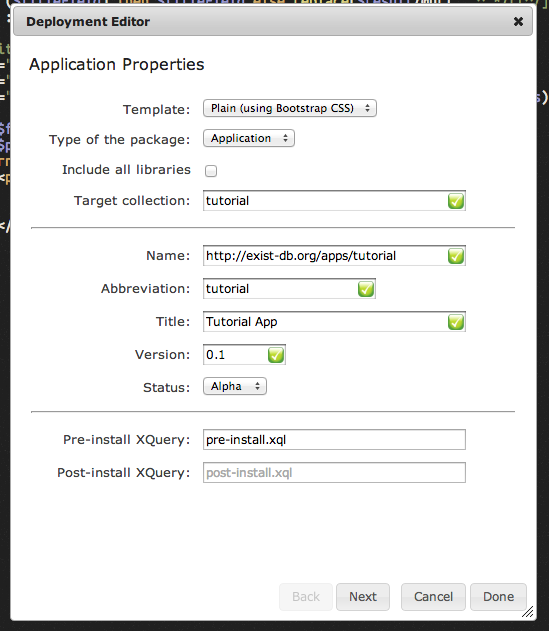 Deployment Editor Dialog